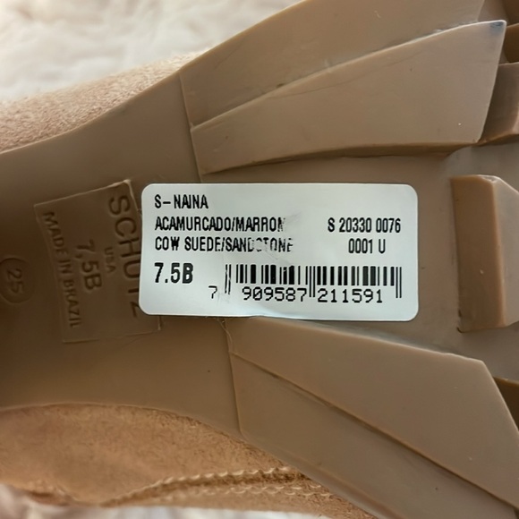 NEW Schutz Naina Suede Lace-Up Shearling Booties Boots 7.5 - Picture 7 of 9